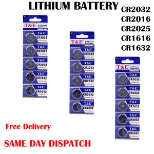 C2032 Battery CR2032 CR2025 CR2016 CR2430 CR2450 Coin Button 3v Cell Lithium UK - Picture 1 of 9