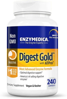 Enzymedica Digest Gold 240 Cápsulas – Suporte Enzimático Digestivo, Expira em 08/2027 - Imagem 1 de 2