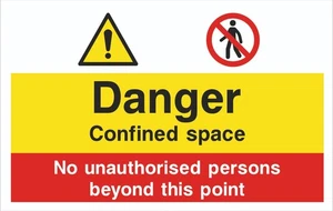 Danger Multi-Sign - Confined Space - 1.2mm Rigid PVC - A5 A4 A3 - Picture 1 of 2