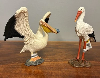 Schleich Pelícano y Cigüeña D-73508 Ave Acuática Retirada Animal Salvaje Lote D-73508 Foto 1 de 4