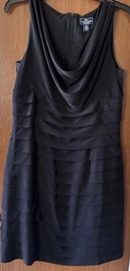 American Living Women’s Black Sheath Tiered Layer Sleeveless Dress Size 12 - Picture 1 of 5