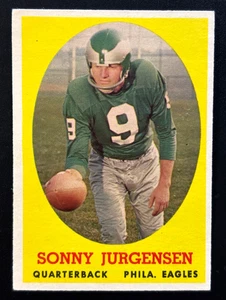 Vintage SONNY JURGENSEN Rookie 1958 Topps #90 Eagles Redskins HOF Sharp quasi nuovo - Foto 1 di 6