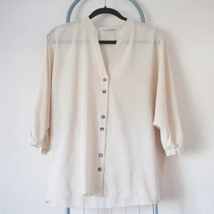 Tu Woman Cream Semi-Transparent Shirt Top Blouse Size 14 - Picture 1 of 7