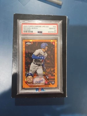 2023 Topps Chrome Sapphire Michael Busch Orange /25 - Image 1 of 2