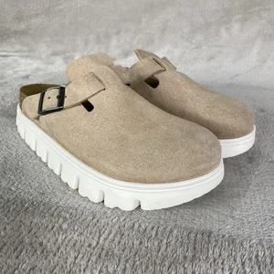Birkenstock Papillio Boston Chunky Damen Schuhe Pantolette EU 38 US 7 Warm Sand Wildleder - Bild 1 von 10