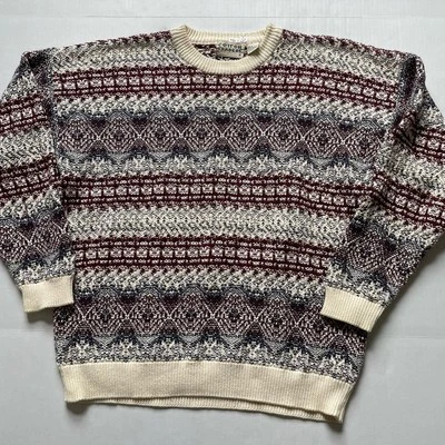 Vintage Cotton Traders 3D Textured Sweater Size L Crewneck Coogi Style 90s - Image 1 of 4