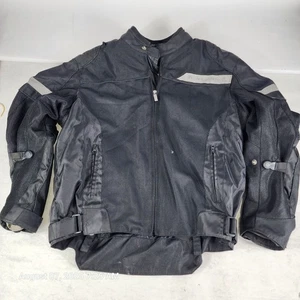 Street and Steel Armored Padded Motorcycle Jacket Men's Large Black Full-Zip - Picture 1 of 11