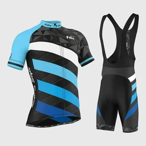 FDX Herren "Limited Edition" Radsport Träger Gel gepolsterte Shorts + Radtrikot Kombi - Bild 1 von 5