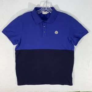 Moncler Maglia Polo Manica Corta Short Sleeved Polo Shirt Sz XL - Royal/Navy - Picture 1 of 14