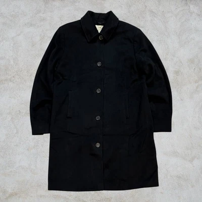 LL Bean Pea Coat Trench Womens Size 16 Wool Black Overcoat Outdoors Vintage - Image 1 of 4