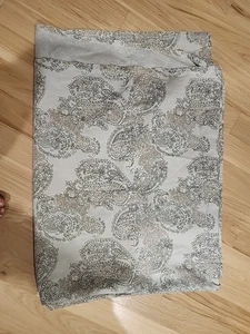 Beige Paisley Linen/cotton Tablecloth 58x92 Euc - Picture 1 of 7
