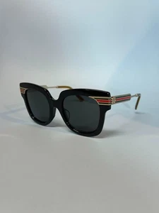 Gafas de sol GUCCI negras doradas entrelazadas GG línea Jerez con estuche auténticas - Imagen 1 de 12