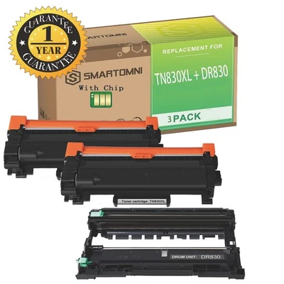 TN830XL Toner Compatible for Brother TN830 XL DR830 HL-L2405W MFC-L2820DW LOT - Image 1 of 4