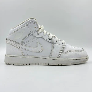 Jordan 1 Mid weiße Damen-Ledersneaker UK-Größe 5,5 - Bild 1 von 12