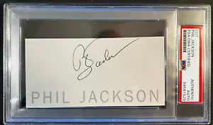PHIL JACKSON SIGNED AUTOGRAPHED CUT CHICAGO BULLS LA LAKERS PSA/DNA SLABBED COA - Picture 1 of 1