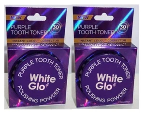 2 x White Glo Lila Zahn Toner Polierpulver 30g - Bild 1 von 2