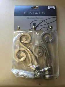 Cambria Classic Lariat Finials Brushed Nickel Use With Cambria 5/8" Curtain Rod - Picture 1 of 1