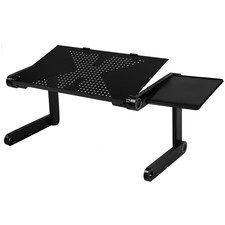 Portable Adjustable Laptop Desk Computer Table Stand Tray For Sofa Bed Black ED