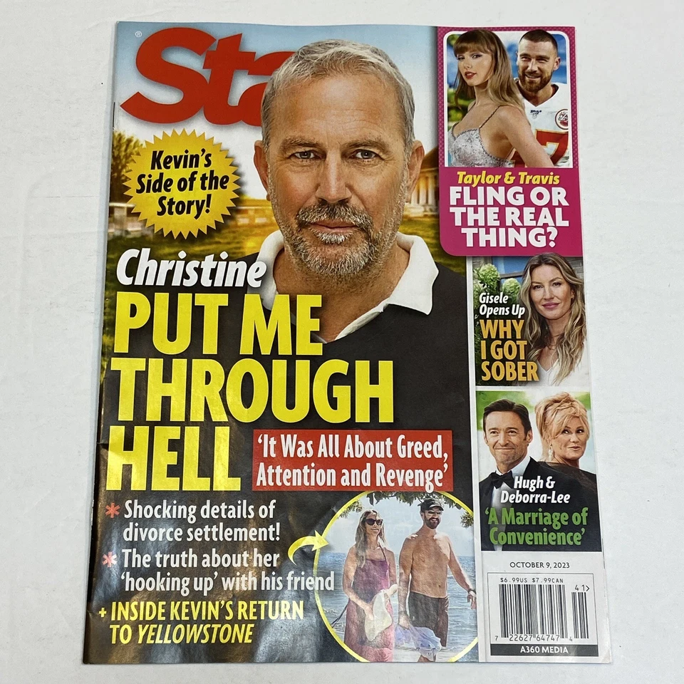 Star Magazine Oct 9, 2023 Kevin Costner Hugh Jackman Taylor Swift Travis Kelce - Imagem 1 de 1