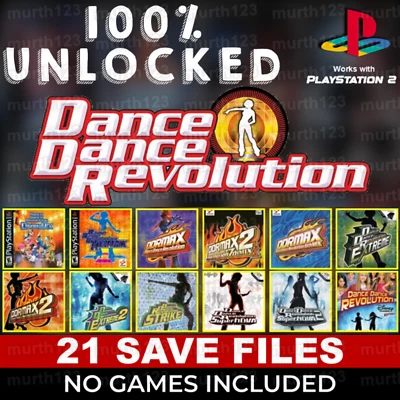 Dance Dance Revolution Save Pack ALL PlayStation 2 PS2 Memory Card Unlocked Save - Image 1 of 4