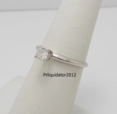 1/3CT Natural Diamond Solitaire Engagement Wedding Bridal Ring 14K White Gold - Image 1 of 4