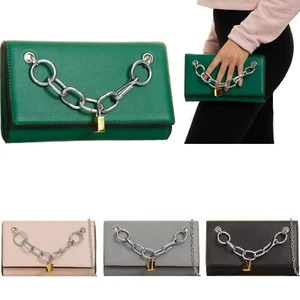 Ladies Faux Leather Evening Clutch Bag Wedding Prom Party Races Cocktail Handbag - Picture 1 of 8