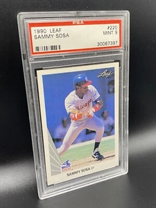 1990 Leaf Sammy Sosa #220 PSA 9 Mint Chicago White Sox - Picture 1 of 2