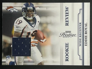 EDDIE ROYAL 2009 Playoff Prestige Rookie Review RC Worn Jersey Relic #19 - Picture 1 of 2