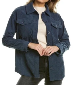 Anthropologie Avec Les Filles Women's  Blue Corduroy Oversized Shacket- S - Picture 1 of 11