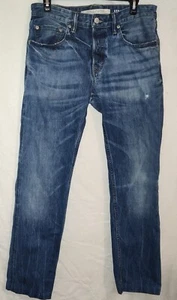 Banana Republic Jeans Men's Button Fly White Oak Straight Med Wash Sz 30 Hemmed! - Picture 1 of 13