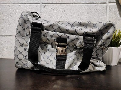 LAUREN RALPH LAUREN Gray Purse Bag Handbag Plaid With Buckle - Image 1 of 4