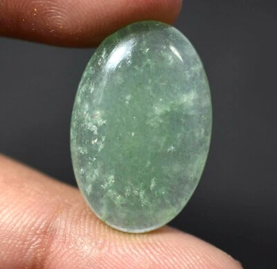 Rarest Semi Precious 18.65 Ct Natural Green Aventurine Cabochon Quartz Gemstone - Image 1 of 4