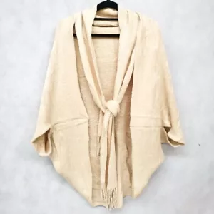 Women's Knitted Poncho With Decoration Scarf Shawl Knitwear Coat free size - Picture 1 of 2