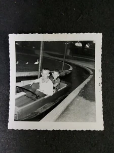 Vintage Press Photo Black & White Two Young Boys Lazy River Jul 1958 3.5"x3.5" - Picture 1 of 2