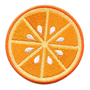 Orange Slice Round Patch Fresh Cut Citrus Embroidered Iron On - Picture 1 of 2