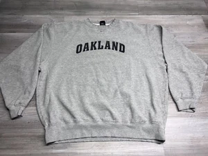 Vintage Nike Oakland Raiders Sweatshirt Spell Out Pullover NFL Crewneck Size 2XL - Picture 1 of 9