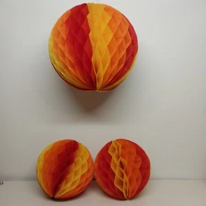 Papel de seda 3 calabazas de panal naranja Beistle 2 a 14" de alto y 1 a 19" de alto - Imagen 1 de 2