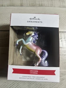 Punze Ornament 2024 irisierendes Einhorn rot Kasten Weihnachtsbaum. Neu! - Bild 1 von 6