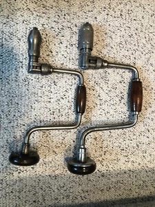 Lot of 2-Vintage Brace Bit Tools-Craftsman #923-12" & Unbranded 10" - Picture 1 of 19