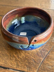 Unique Pottery Art Glazed Decor Yarn Bowl Handcrafted Vivienne Hawaii Nice! - Picture 1 of 8