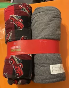 2 Pair Fleece Pajama Pants Mens Large 38” Waist Solid Grey & Trucks Orig $30 - Picture 1 of 5