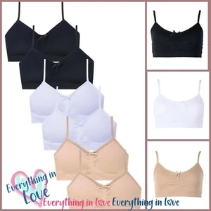 3 6 Girl Kid Seamless Cami Spandex Adjustable Strap Removable Pad Training Bra - Picture 1 of 15