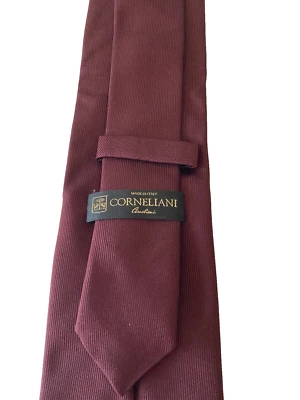 NUEVA CORNELIANI Corbata de Seda Para Hombre Sólida Borgoña Oscura Hecha en Italia Foto 1 de 4