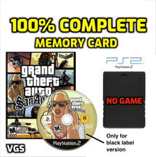 Grand Theft Auto San Andreas Unlocked PS2 Memory Card PlayStation 2 GTA Complete
