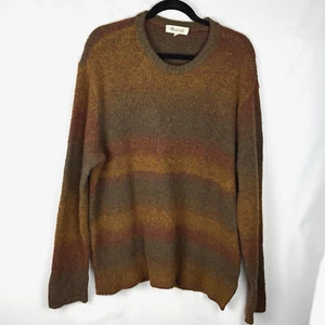 Suéter Madewell XXL Lana Merino Mezcla Alpaca Crew Marrón Rojo Verde Ombre Suave - Imagen 1 de 7
