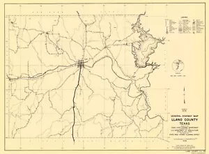 Historic County Map - Llano County Texas - Highway Department 1936 - 23 x 31.17 - Picture 1 of 20