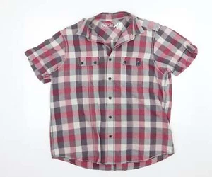 Cherokee Mens Red Striped Cotton blend Size XL Collared - Picture 1 of 12