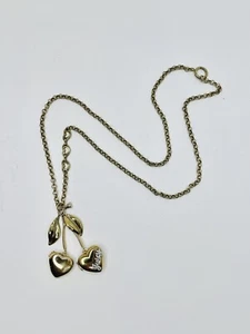 Vtg Very Rare Juicy Couture Cherry Heart Locket Necklace Gold Y2K 2000s Gelato - Picture 1 of 13