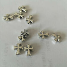 10pcs Christian Catholic Silver Cross Pattern Zinc Alloy Prayer Beads Craft