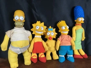 The Simpsons Plüsch Puppe Set Bart Lisa Homer Marge Maggie Vintage 1990 1997 Fuchs - Bild 1 von 5